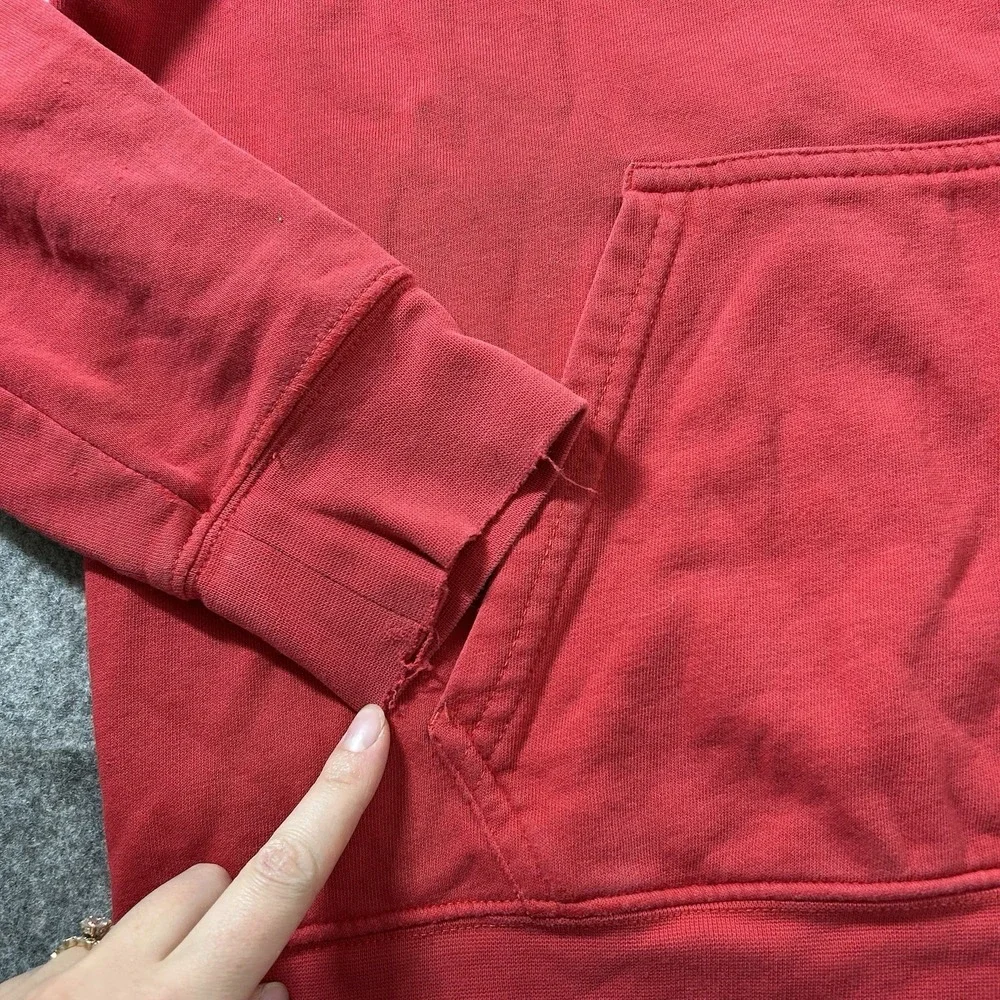 The North Face Sweater Mens Medium Red Pullover Hoodie Cotton Blend Pocket
